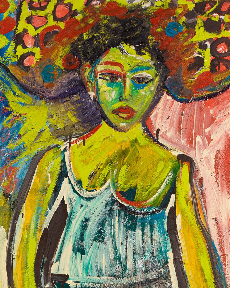 Fragmento de "Autorretrato". Óleo sobre lienzo, 130x97cm. 2006