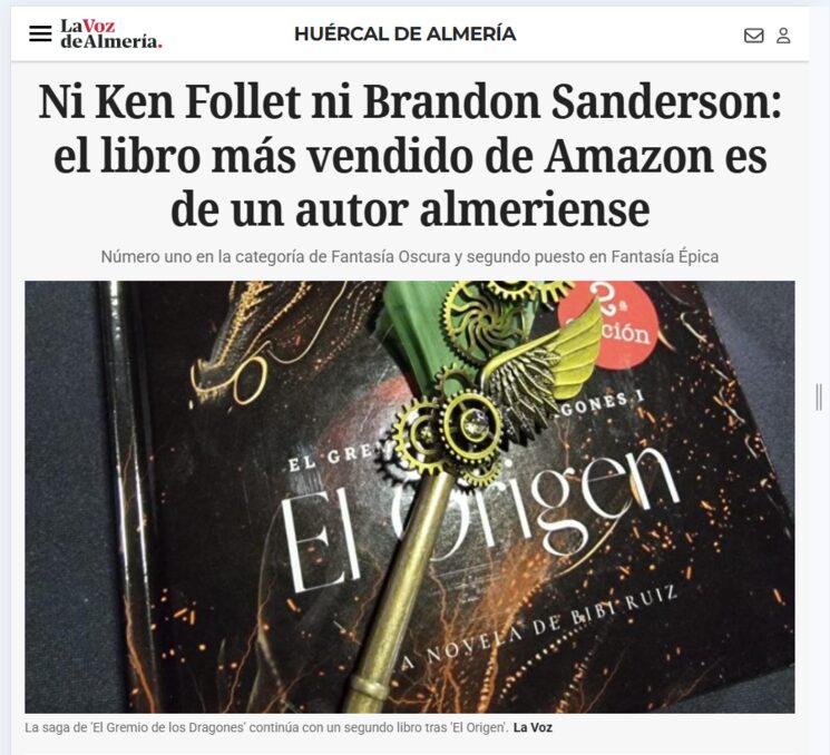 Noticia en el periódico "La Voz de Almería"