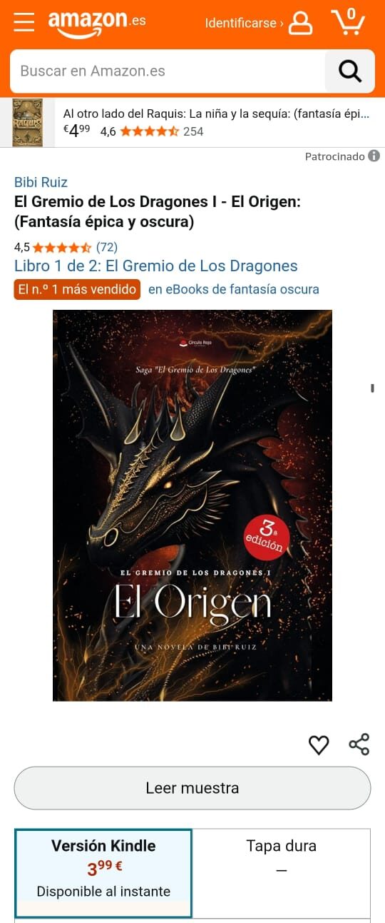 Libro más vendido en Amazon España.