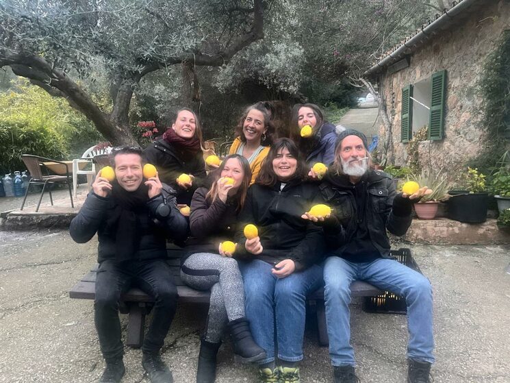En una de las residencias artíticas en casa de Raquel y Miguel, con Pedro Rosa.