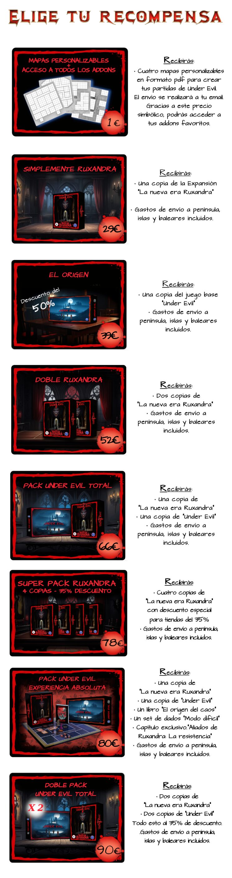 Recompensas posibles