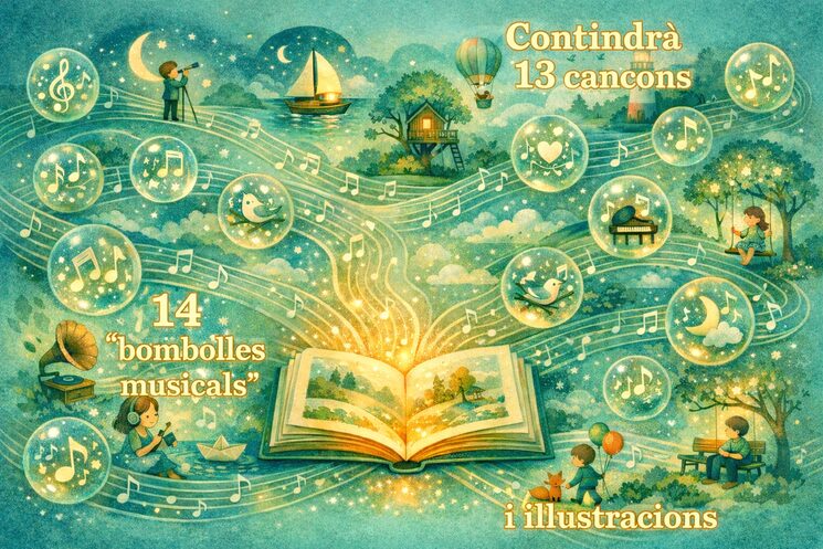 27 peces musicals i un llibre amb il·lustracions i textos