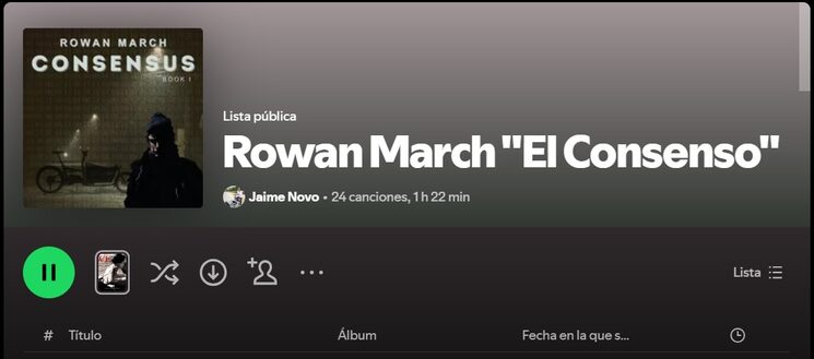 Los códigos QR que están a lo largo de la novela, te llevarán a música de YouTube, así no es necesario tener cuenta para escucharla, pero también tendrás una lista pública en Spotify.