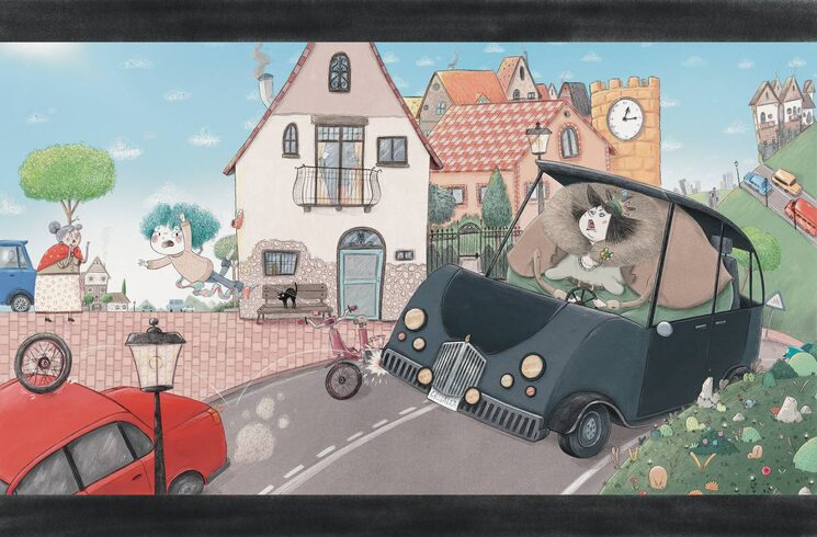 Mona saliendo por los aires