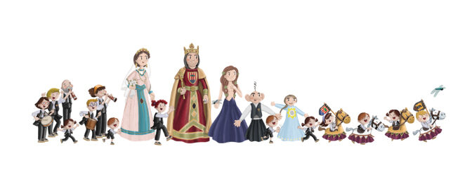 Tota la família gegantera participem al Conte dels Gegants de Pineda