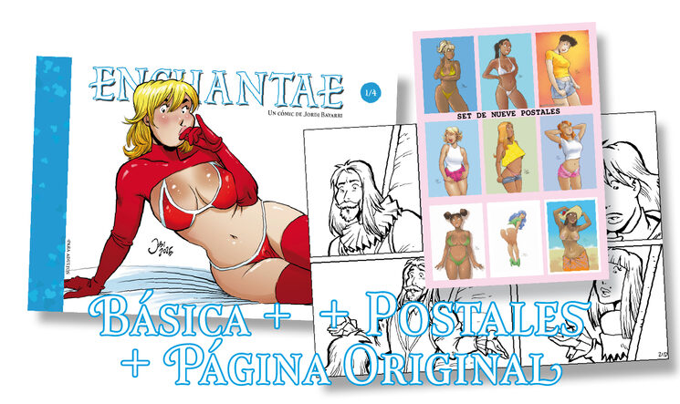 Recompensa cómic + postales + página original