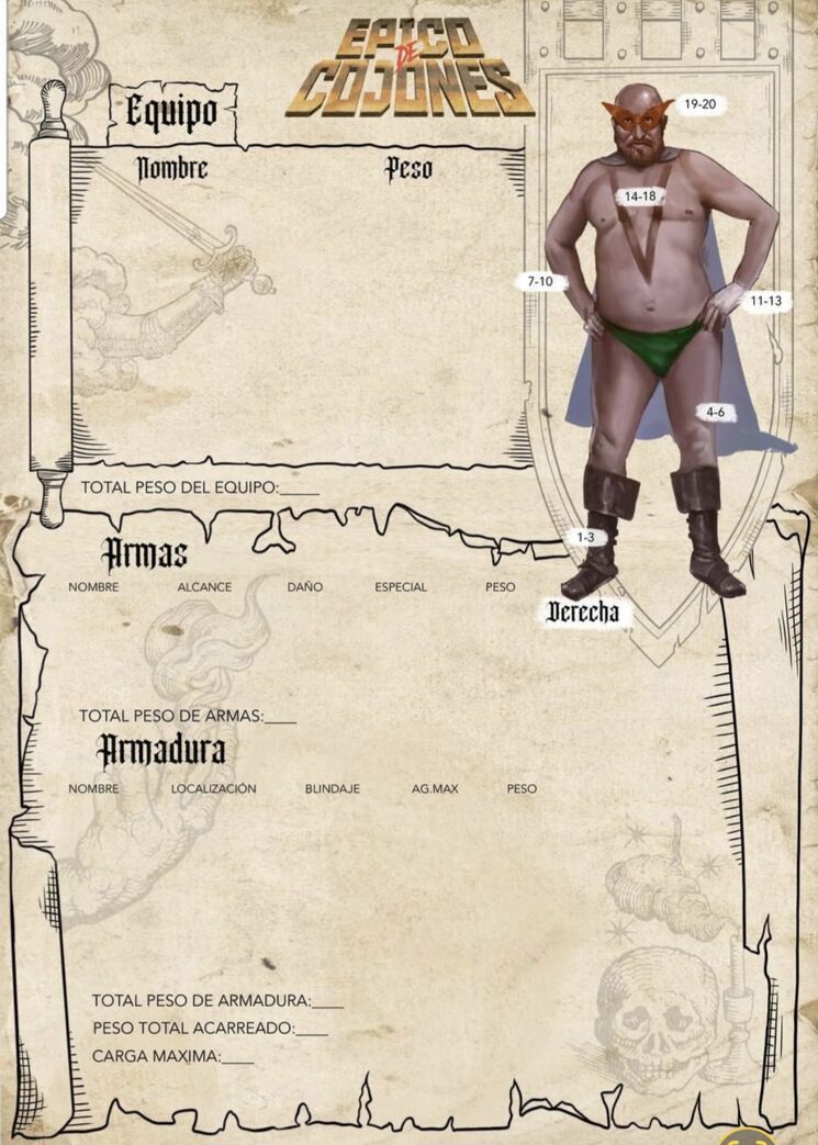 Ficha de personaje. Cara 2