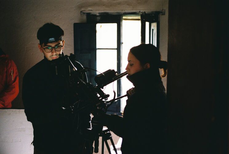 Marina Serra com a directora de fotografia de "El Nido de las Termitas".