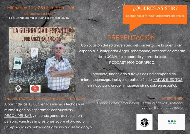 Presentación, encuentro y entrega de recompensas: 11 y 15 de febrero, en Marcial Pons