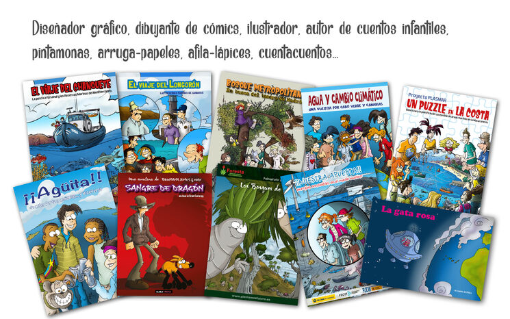 Algunos cómics del autor.