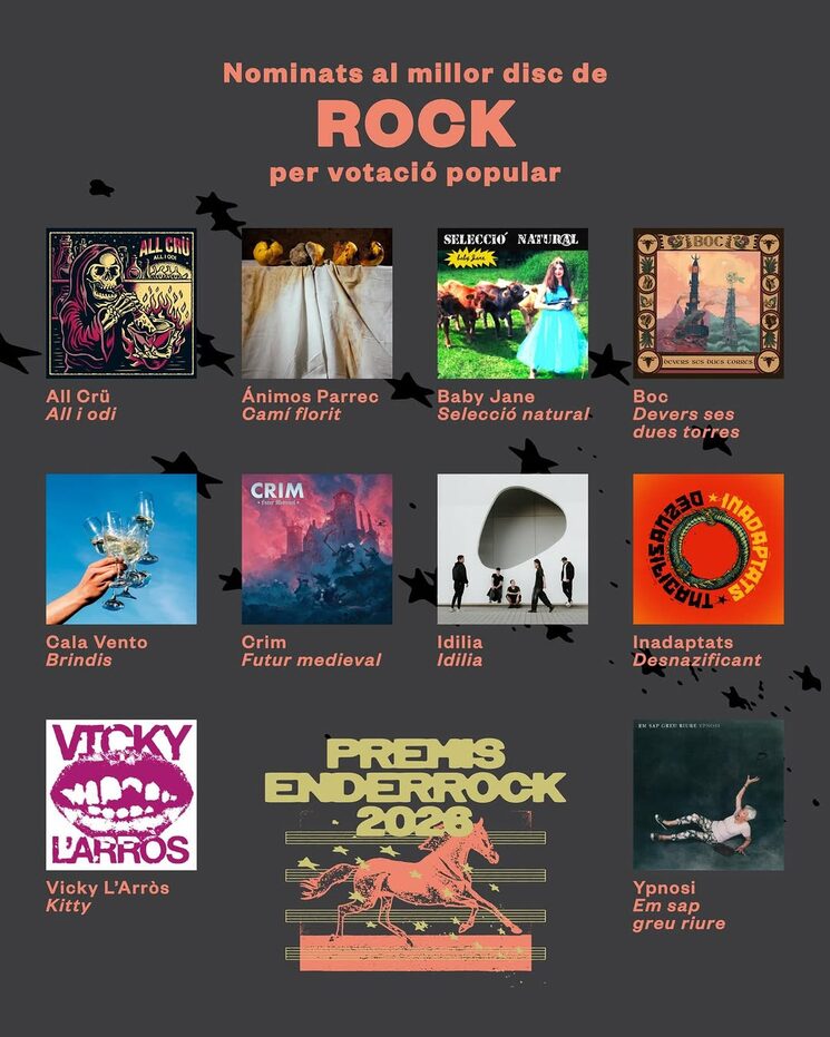 ALL CRÜ nominats a millor disc de Rock als premis Enderrock