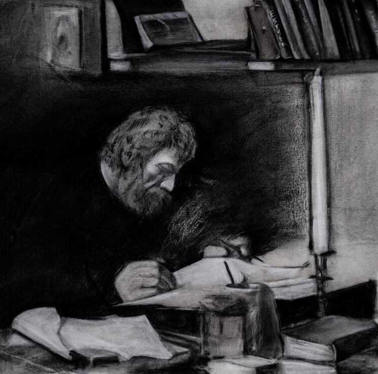 El Anciano. Arte conceptual original por Joaco Vigil.