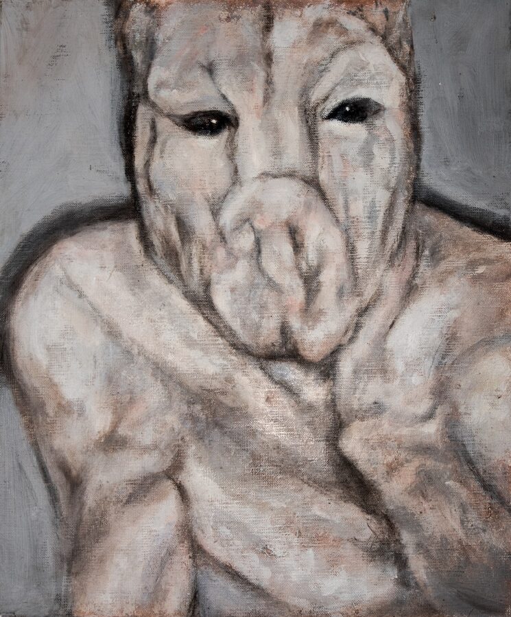 El Hombre-Cerdo. Arte conceptual original por Joaco Vigil.