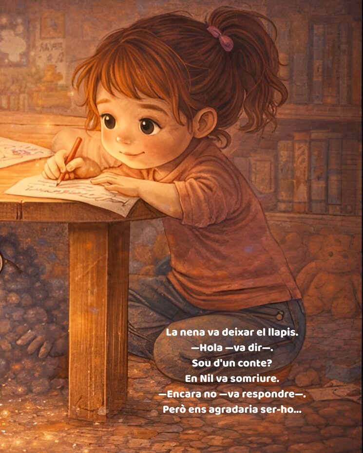 La nena va deixar el llapis