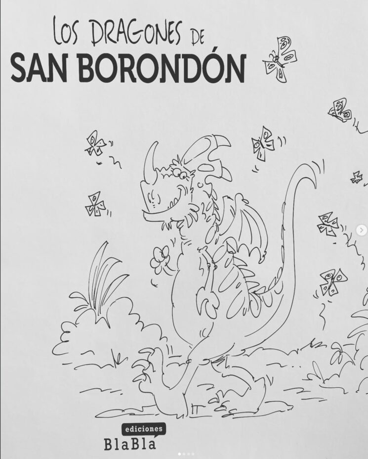 "Dibujatoria" en uno de los libros de San Borondón.