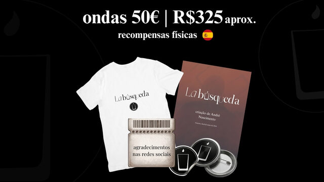 camiseta, pôster A3, bottom, adesivo, agradecimentos