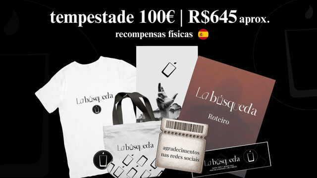 camiseta, ecobag, roteiro físico, postal, marca-páginas, adesivo, agradecimentos