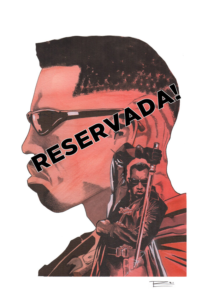 Original acuarela de Blade en tamaño A4