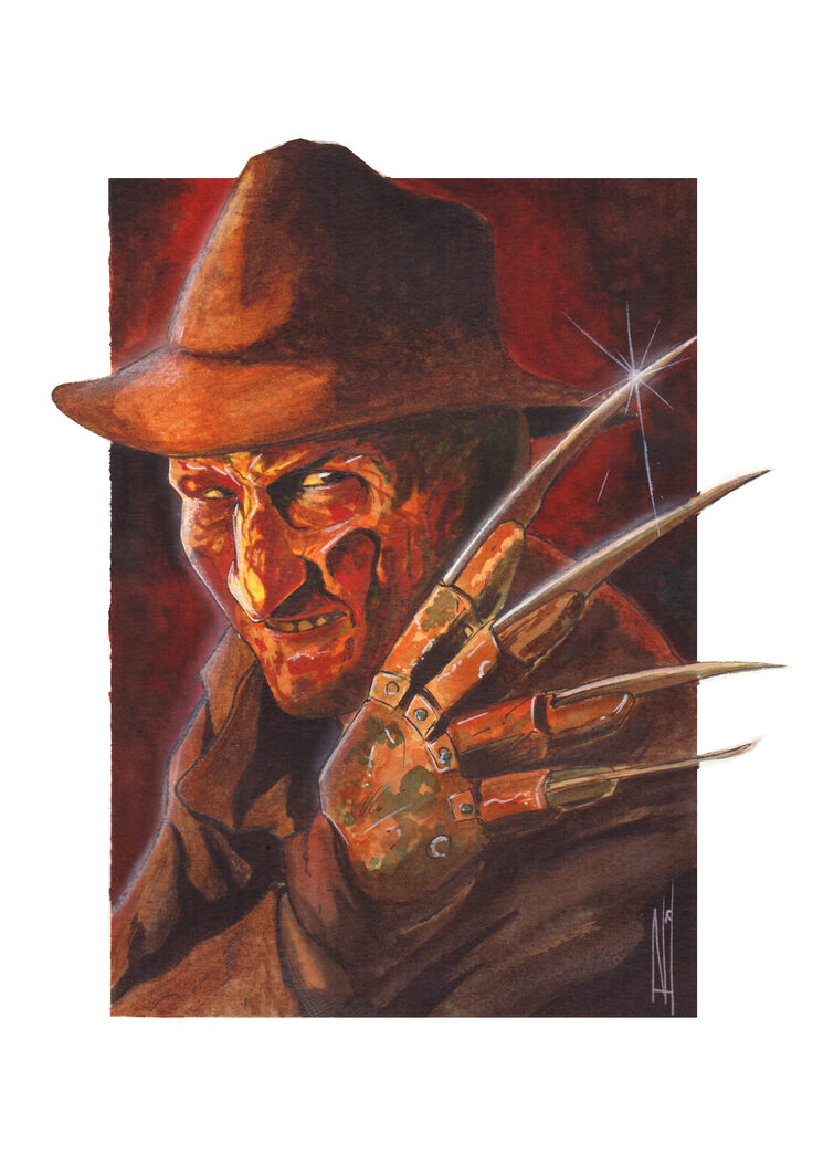 Original acuarela Freddy en tamaño A4