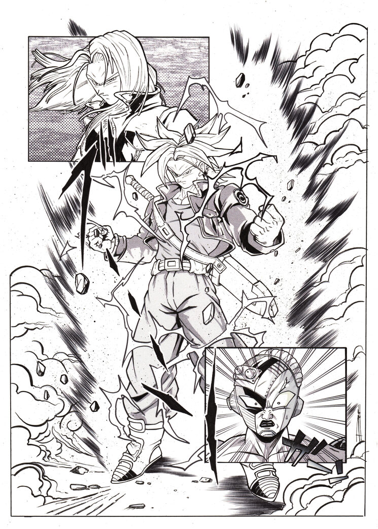 Original a lapiz y tinta de Trunks en tamaño A3