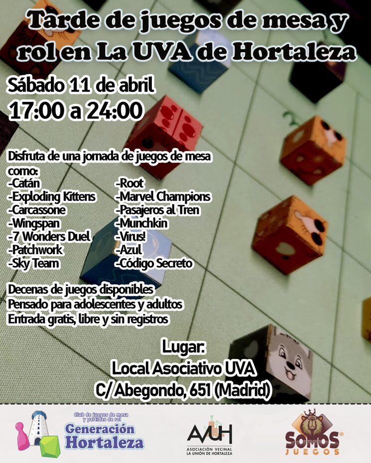 Evento de este sábado en la UVA de Hortaleza