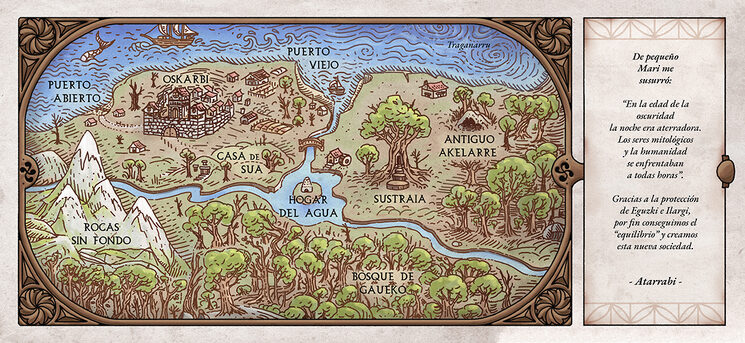 El libro tiene al principio un mapa desplegable encuadernado que mola mucho. En el siguiente PDF de  esta web no se puede apreciar en su totalidad.
