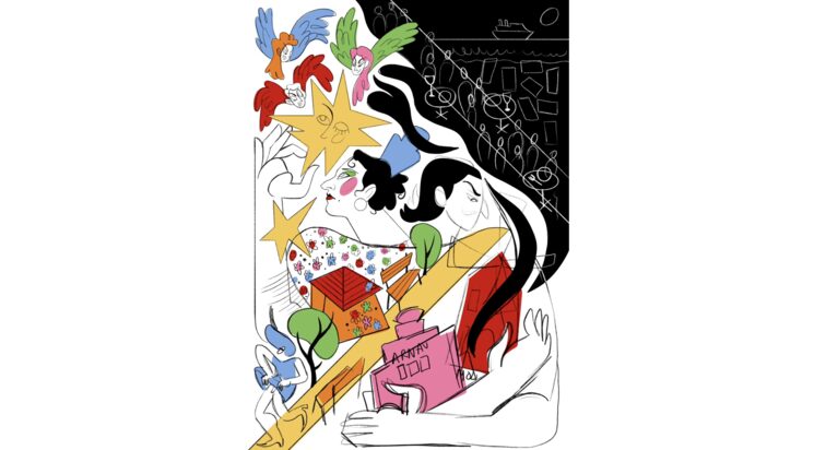 Esbozo de la ilustración-recompensa por: Meritxell Garriga. Ocaña y Jèssica: la Barcelona que recordamos y que aún podríamos imaginar frente a la Barcelona en la que se está convirtiendo...