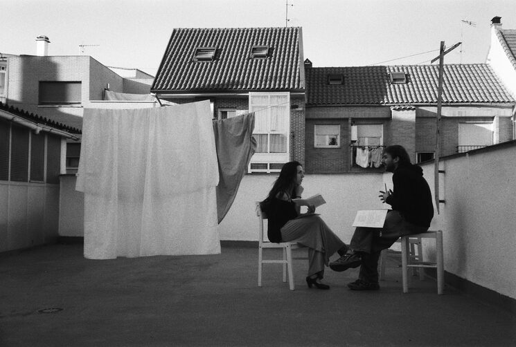 Ensayo del director con nuestra protagonista