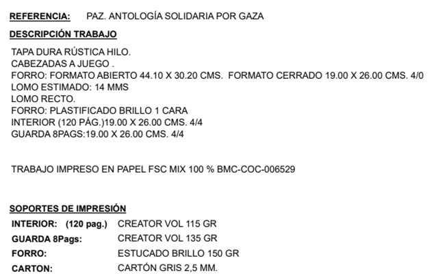 Detalles características de la impresión
