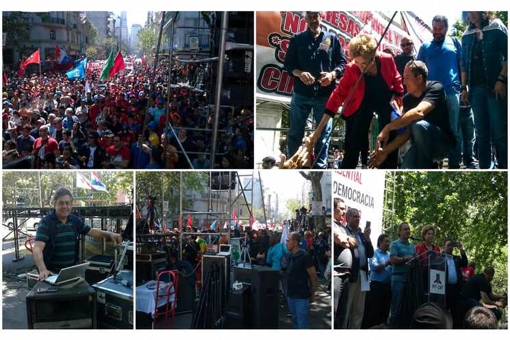 Fm del Carmen en cobertura del día de los trabajadores (Montevideo)