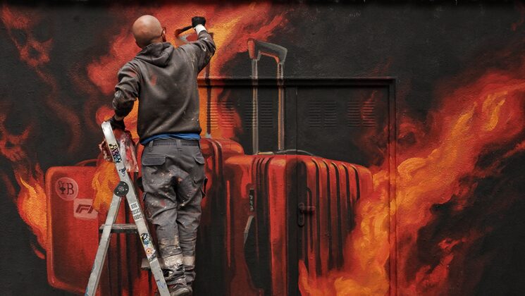 Mural contra la presión turística