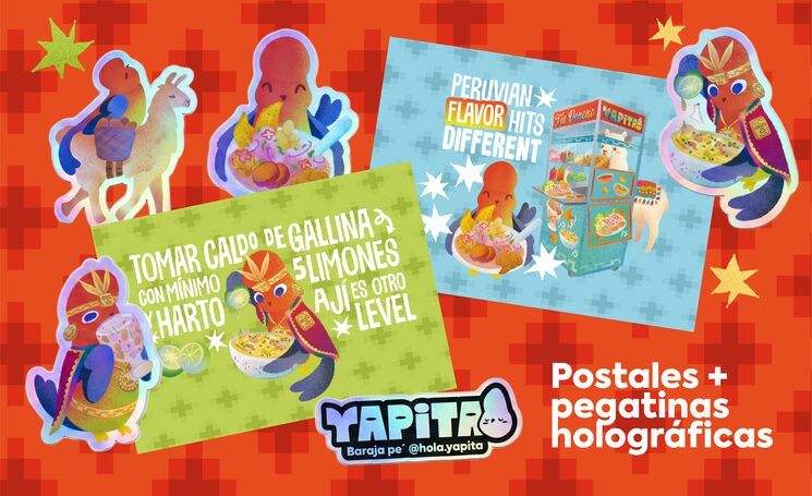 Postales y pegatinas