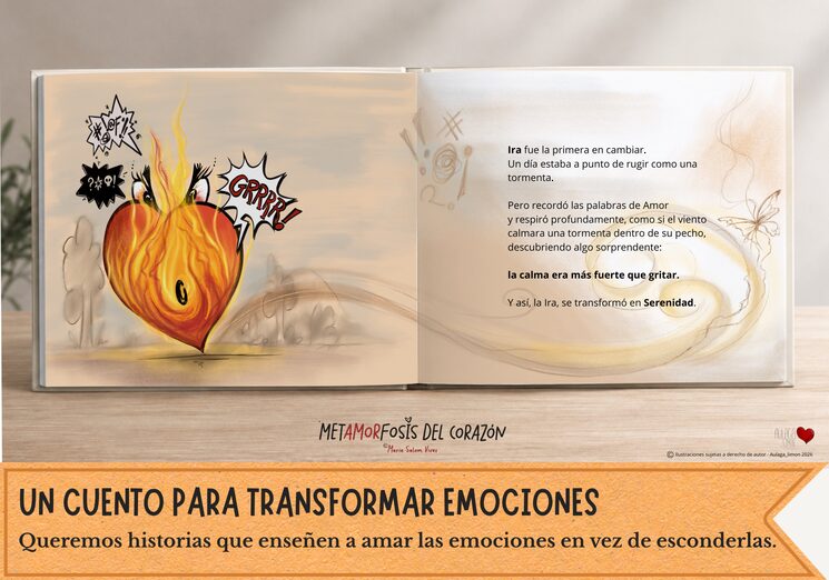 Interior del libro con texto e ilustración