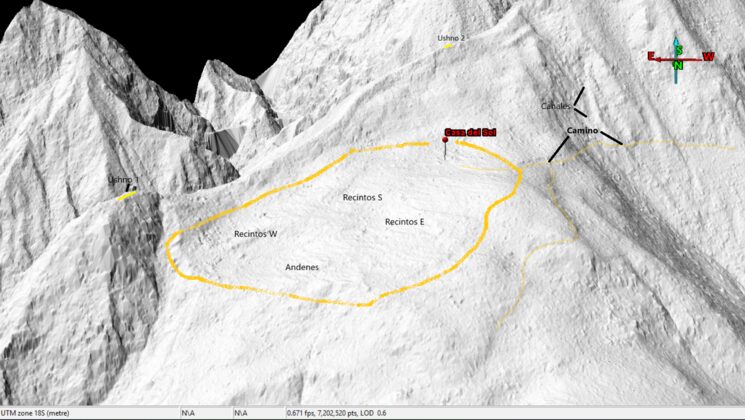 Imagen Lidar del suelo en Hatun Vilcabamba