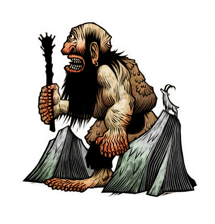 Olláparo. Nuevo ser encantado. lustración de Tomás Hijo.