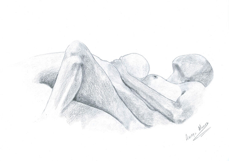 Lámina A5 Pareja grafito