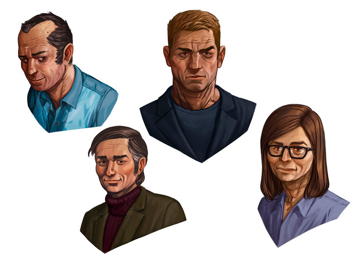 Todos los PNJ contarán con su correspondiente retrato, para que los jugadores puedan disponer de su propio «tablero del crimen» durante la partida.