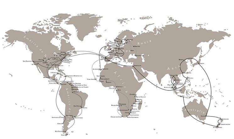 Mapa de algunos de los viajes a lo largo de estos años.