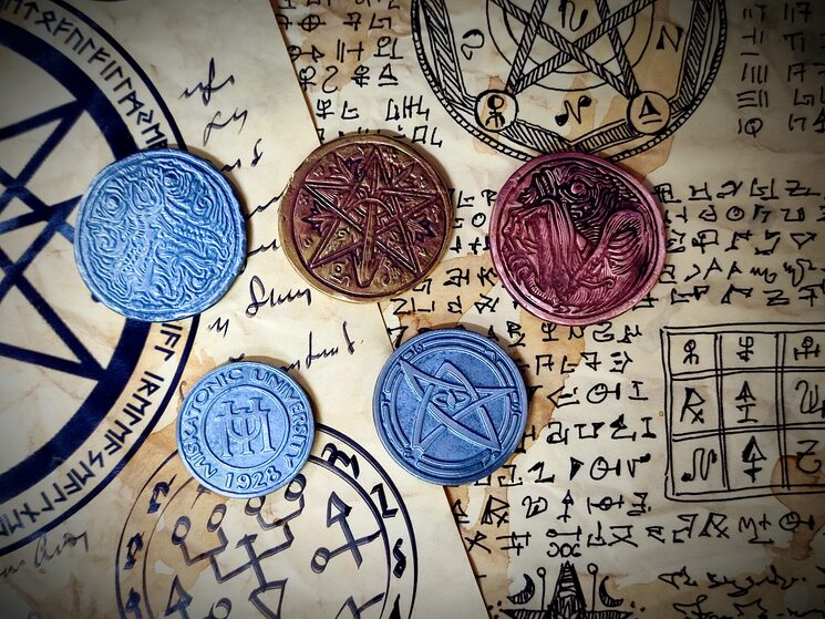 3 Monedas Necronomicóins al azar y 2 monedas extra