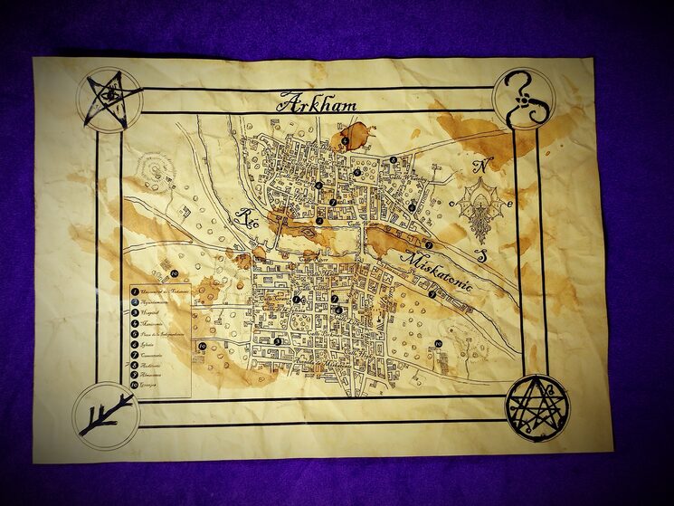 Mapa de Arkham en tamaño A4