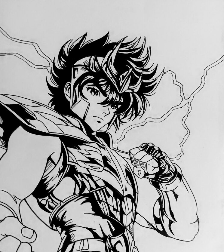 Ejemplo de dibujo personalizado, para un fan de Caballeros Del Zodiaco