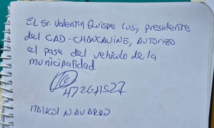 Autorización de paso del CAD