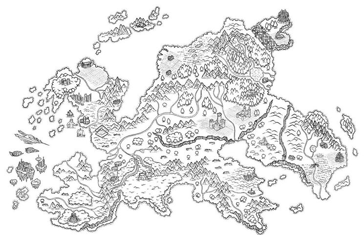 Boceto de geografía del mapa.