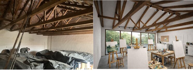 Como es y como será el estudio de pintura 