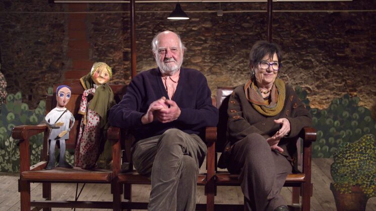 Jordi Pujol i Joana Clusellas al 2024 en una segona fase de rodatge del documental.