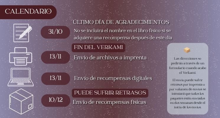 Calendario previsto