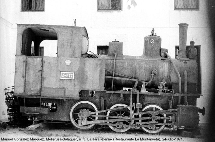 Foto antigua de la locomotora Mollerusa-Balaguer