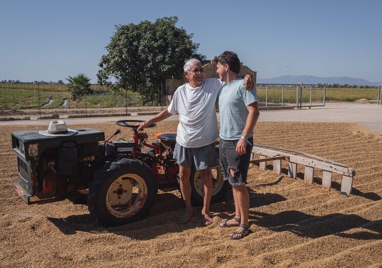 Família Bertomeu a la finca Can Creus.