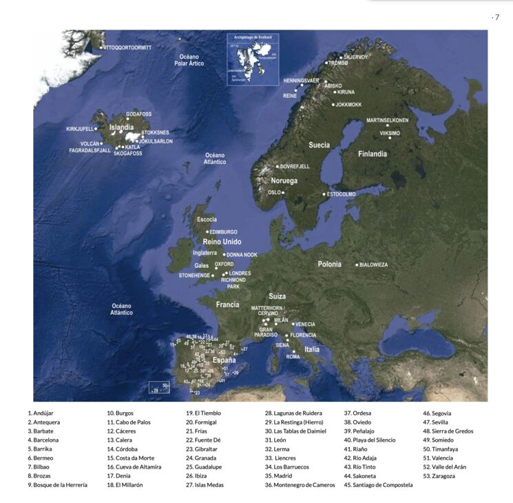 EUROPA: mapa de los 80+ lugares que tienen fotos en el libro
